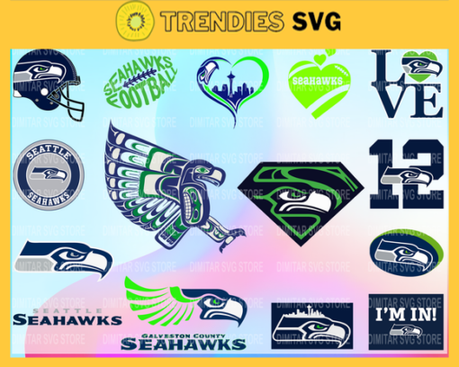 Seattle Seahawks Bundle Logo SVG PNG EPS DXF PDF Football Design 8608