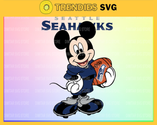 Seattle Seahawks Disney Inspired printable graphic art Mickey Mouse SVG PNG EPS DXF PDF Football Design 8594