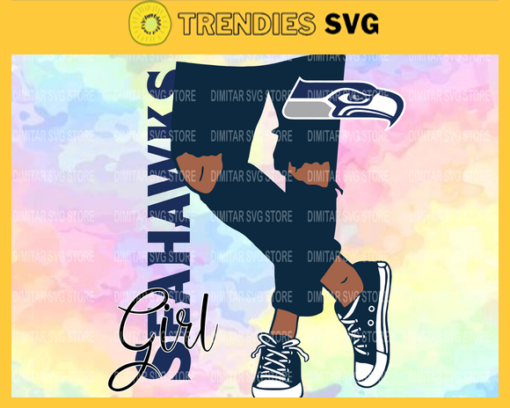 Seattle Seahawks Girl with Jean Svg Pdf Dxf Eps Png Silhouette Svg Download Instant Design 8635
