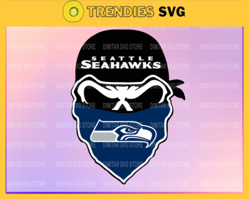 Seattle Seahawks Skull NFL Svg Pdf Dxf Eps Png Silhouette Svg Download Instant Design 8666