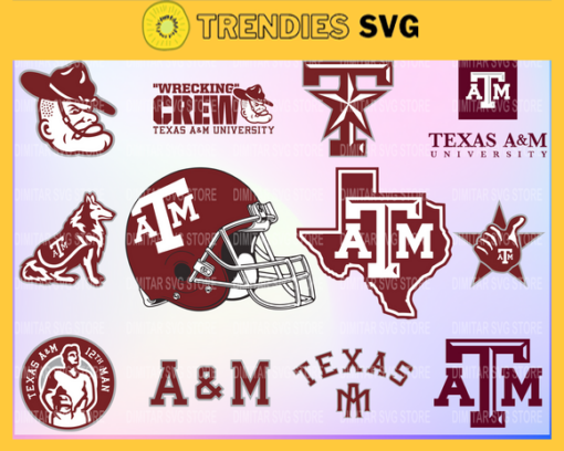 Texas AM Aggies bundle Logo Svg Eps Dxf Png Instant Download Digital Print Design 9564