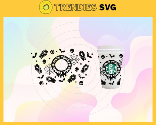 Thick Thighs and Spooky Vibes Starbucks Cup Svg Starbucks cold cup 24 oz Svg Horror Halloween Svg Happy Halloween Svg Thick Thighs Svg Spooky Funny Starbucks Svg Design 9734