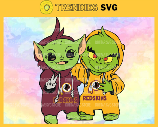 Washington Redskins Baby Yoda And Grinch NFL Svg Instand Download Design 10091 Design 10091
