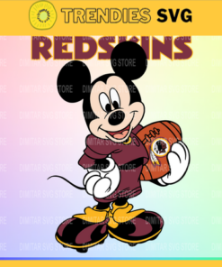 Washington Redskins & Disney Inspired printable graphic art Mickey Mouse SVG PNG EPS DXF PDF Football Design -10087