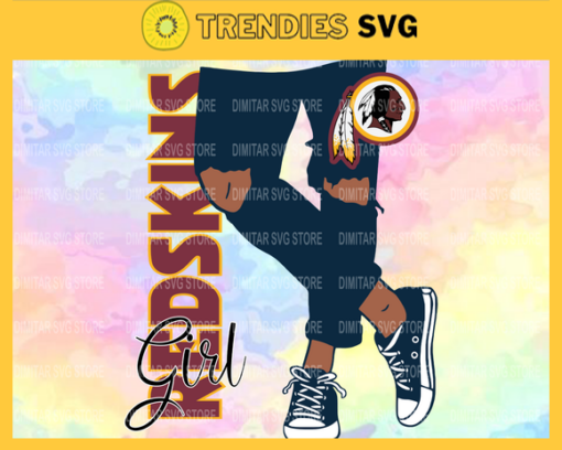 Washington Redskins Girl with Jean Svg Sport NFL Svg Girl T Shirt Girl Cut Files Silhouette Svg Download Instant Design 10127