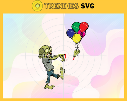 Zombie Lost Balloon Funny Svg Zombies Svg Horror Halloween Svg Scary Zombies Flying Baloon Svg Zombies Running Halloween Svg Design 10382
