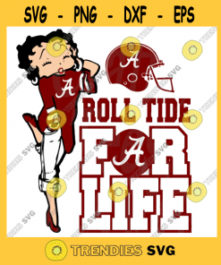 Roll Tide for Life Betty Boop SVG Alabama Crimson Tide Betty Boop SVG Betty Boop Alabama PNG