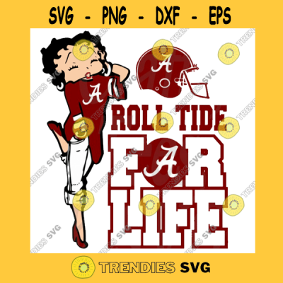 Roll Tide for Life Betty Boop SVG Alabama Crimson Tide Betty Boop SVG Betty Boop Alabama PNG